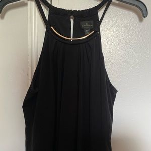 Black tank top with gold collar